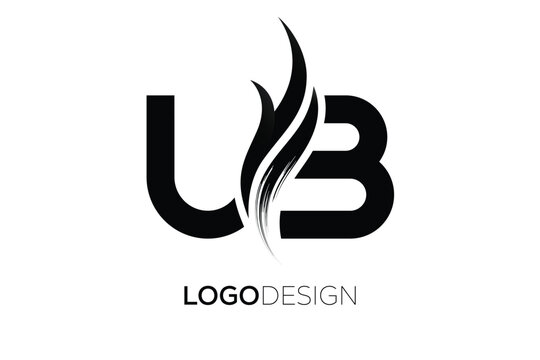 UB Creative Monogram Logo Design &ndash; Modern Abstract Letter Mark with Artistic Brush Stroke