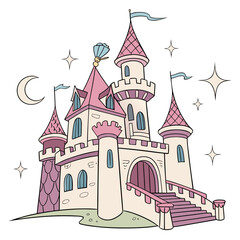 Fairytale Princess Castle with Stars and Moon fairytale castle