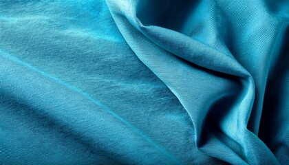 Fototapeta premium vibrant turquoise blue linen cloth napkin texture