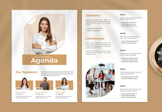 Modern Business Conference Agenda Program Flyer Layout