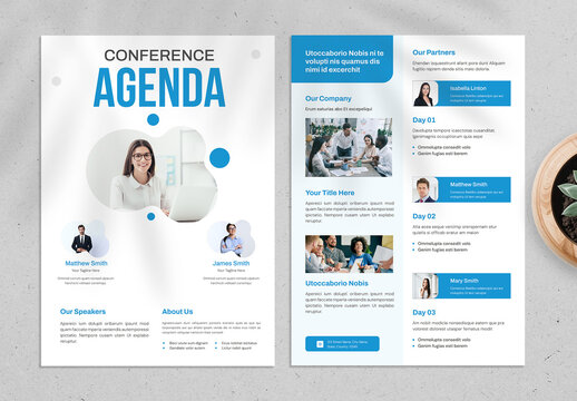 Conference Event Agenda Flyer Layout