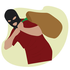 thief carrying sack of money