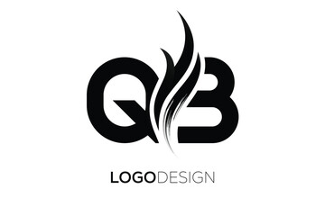 QB Creative Monogram Logo Design – Modern Abstract Letter Mark with Artistic Brush Stroke