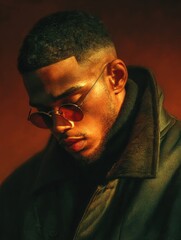 portrait of a black man with sunglasses 