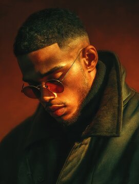 portrait of a black man with sunglasses 