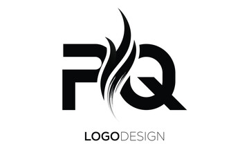 PQ Creative Monogram Logo Design – Modern Abstract Letter Mark with Artistic Brush Stroke