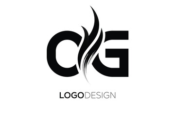 OG Creative Monogram Logo Design – Modern Abstract Letter Mark with Artistic Brush Stroke