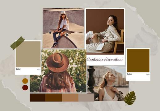 Modern Aesthetic Fashion Photo Mood Board Collage Mockup