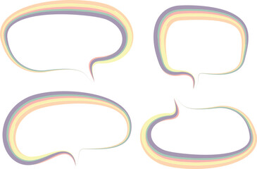 pastel colored creative bubbles dialogue clouds set