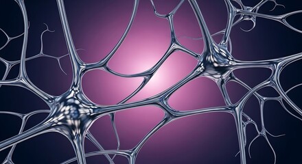 Abstract representation of neurons with a purple and blue background