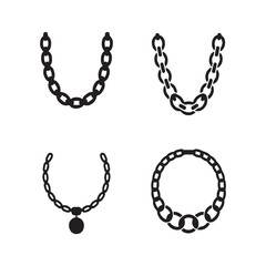 Chain Necklace Solid Fashion Icons Pack