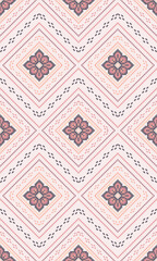 Seamless Pink Geometric Diamond Fabric Pattern Modern Textile Background