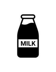 Milk bottle icon representing dairy, nutrition, and beverage, suitable for food packaging, agriculture, grocery, health, and farm product design in digital and print materials