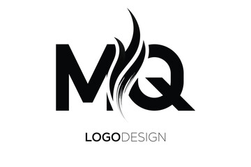MQ Creative Monogram Logo Design – Modern Abstract Letter Mark with Artistic Brush Stroke