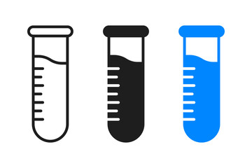 Test tube icon representing laboratory, experiment, and chemistry, suitable for science research, education, biotechnology, medical studies, and clinical laboratory projects