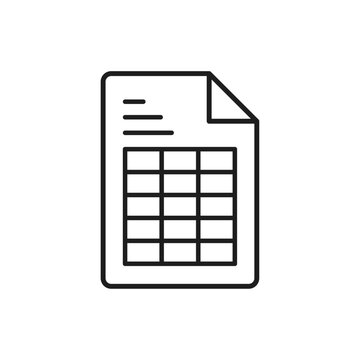 Spreadsheet document icon representing data, finance, and analytics, suitable for business reports, accounting, office work, database management, and financial planning projects