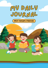 Green and Blue Modern 3D Illustration Book Cover A4 Document.e