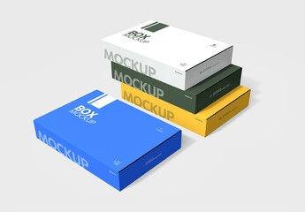 Stacked Paper Box Packaging Mockup Template