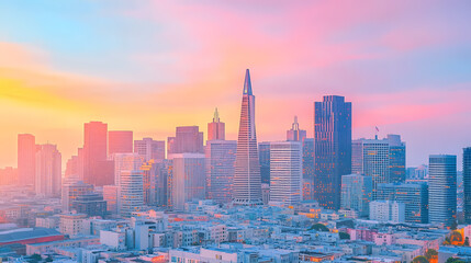 Fototapeta premium The San Francisco, California skyline during the daytime.