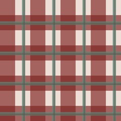 Seamless Red and Beige Plaid Checkered Pattern