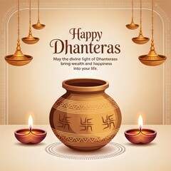 Happy Dhanteras Card Template