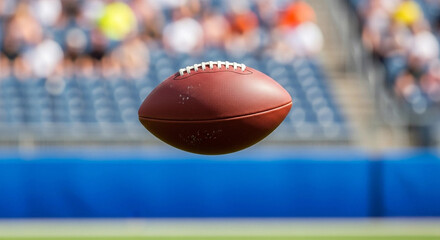 Flying American Football - Action Shot