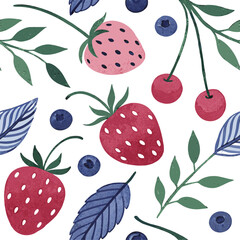 A seamless fruit-themed pattern illustration. Modern abstract design for paper, covers, fabric, interior decor, and other applications.