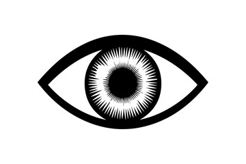 Black and white abstract eye iris design pupil