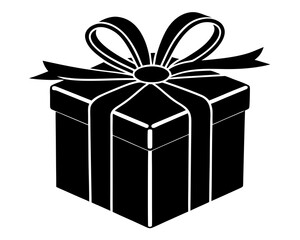 Gift box with ribbon and bow, holiday vector illustration 