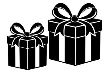 Gift box with ribbon and bow, holiday vector illustration 