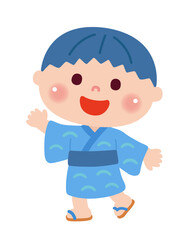 夏祭りを楽しむ男の子