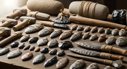 Ancient Stone Tools - A Collection of Prehistoric Artifacts.