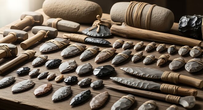 Ancient Stone Tools - A Collection of Prehistoric Artifacts.