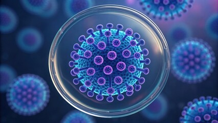 Synthetic Virus Structure in Dish Under Microscopy with V2 Standard