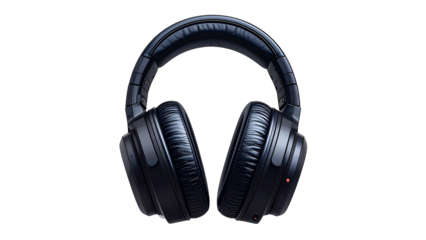 Black stereo headphones  for music and audio equipment technology