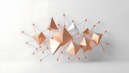 Abstract geometric shapes in metallic tones, symbolizing modern connectivity and communication.