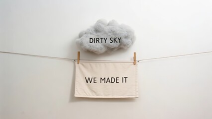 Creative Wall Art with Cloud and Inspirational Text Display