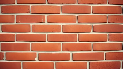 Close-up view of a textured red brick wall with warm vintage tones and even lighting.