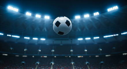 Soccer Ball in Stadium - Action Shot
