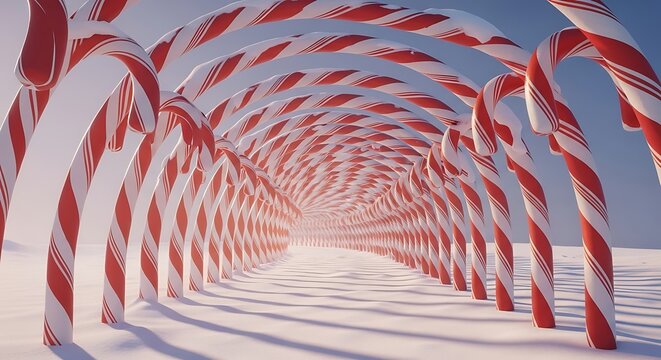 Candy Cane Tunnel - A Festive Holiday Perspective.