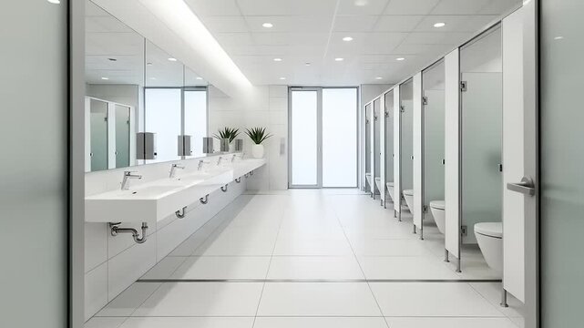 Modern office restroom interior. (3)