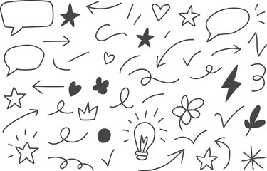 Hand Drawn Doodle Arrows Vector Sketch Icon Set
