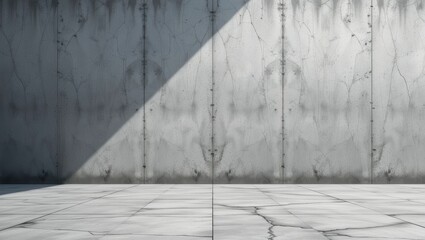 Obraz premium Abstract Concrete Wall with Dramatic Shadows and Textured Surface in Minimalist Interior Design