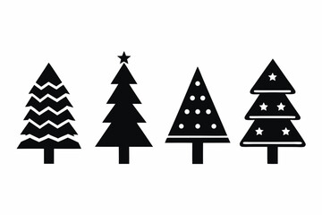 Obraz premium set of Christmas Tree Icon, festive holiday symbol icon , isolated vector on white background