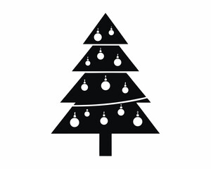 Fototapeta premium Christmas Tree Icon, festive holiday symbol icon , isolated vector on white background