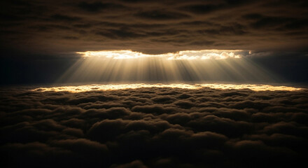 Rays of Light Through Clouds: Beautiful Sky View