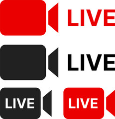 live icon set. Live streaming icons collection