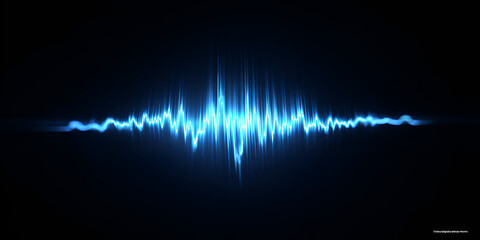 Blue soundwave waveform with glowing pulse effect
