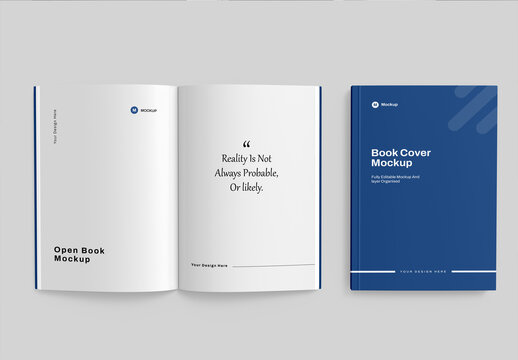 Open Book Cover Mockup