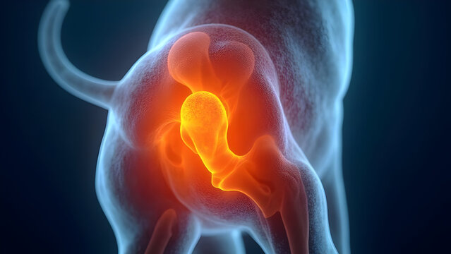 Detailed Scan of Puppy Hip Joint With Synovitis